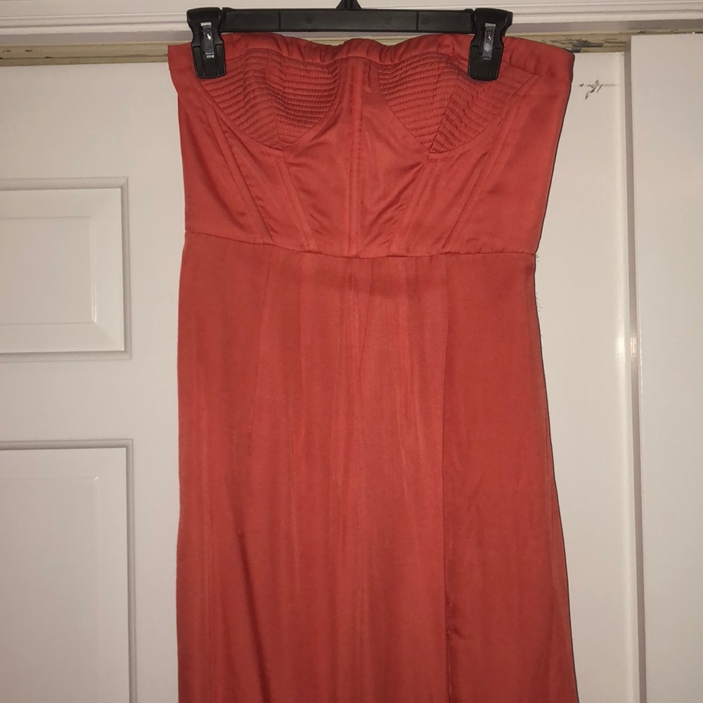 Peach BCBG silk dress